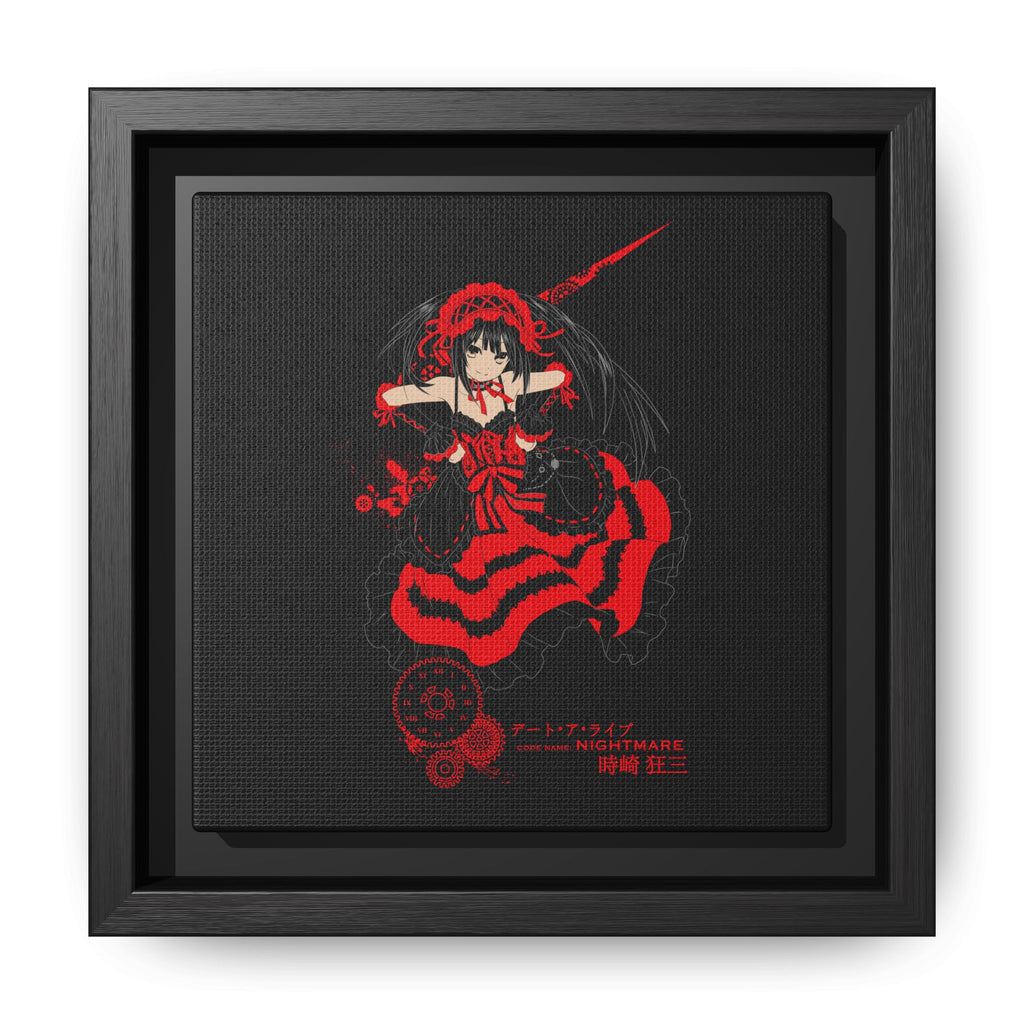 Anime Warrior Red Black Matte Canvas Print — Framed Wall Art