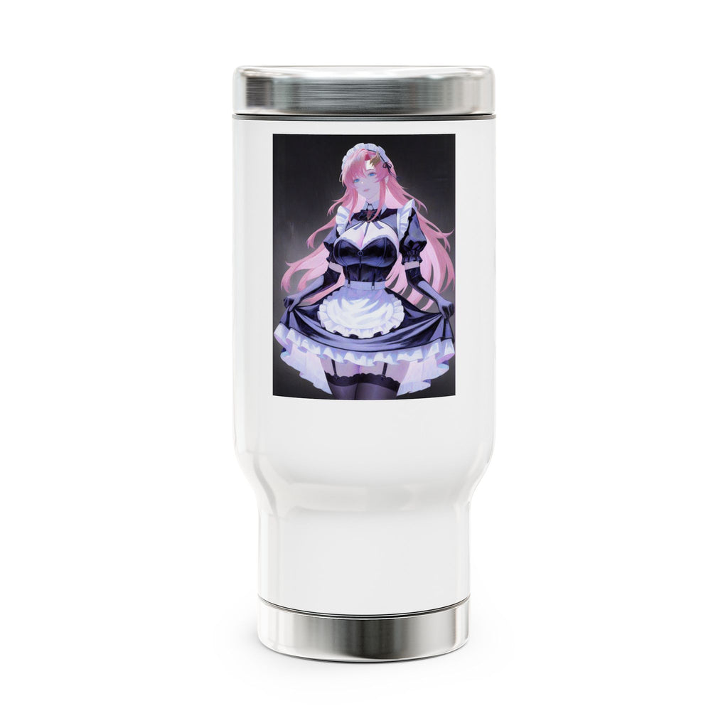 Anime Maid Travel Mug — 14oz Stainless Steel Handle Tumbler