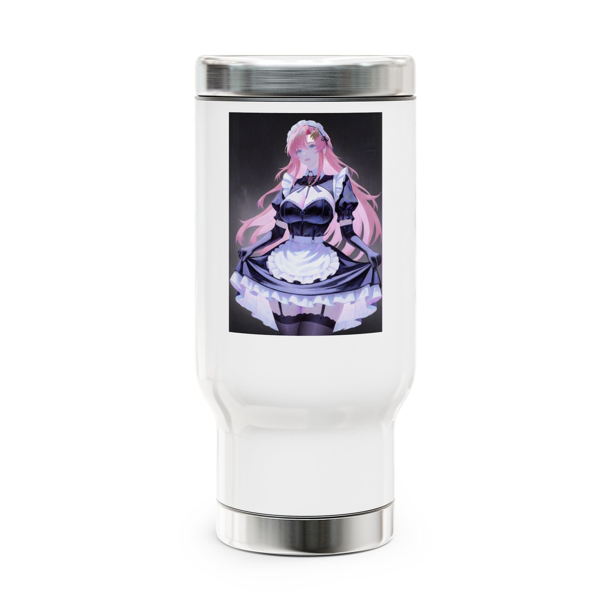 Anime Maid Travel Mug — 14oz Stainless Steel Handle Tumbler