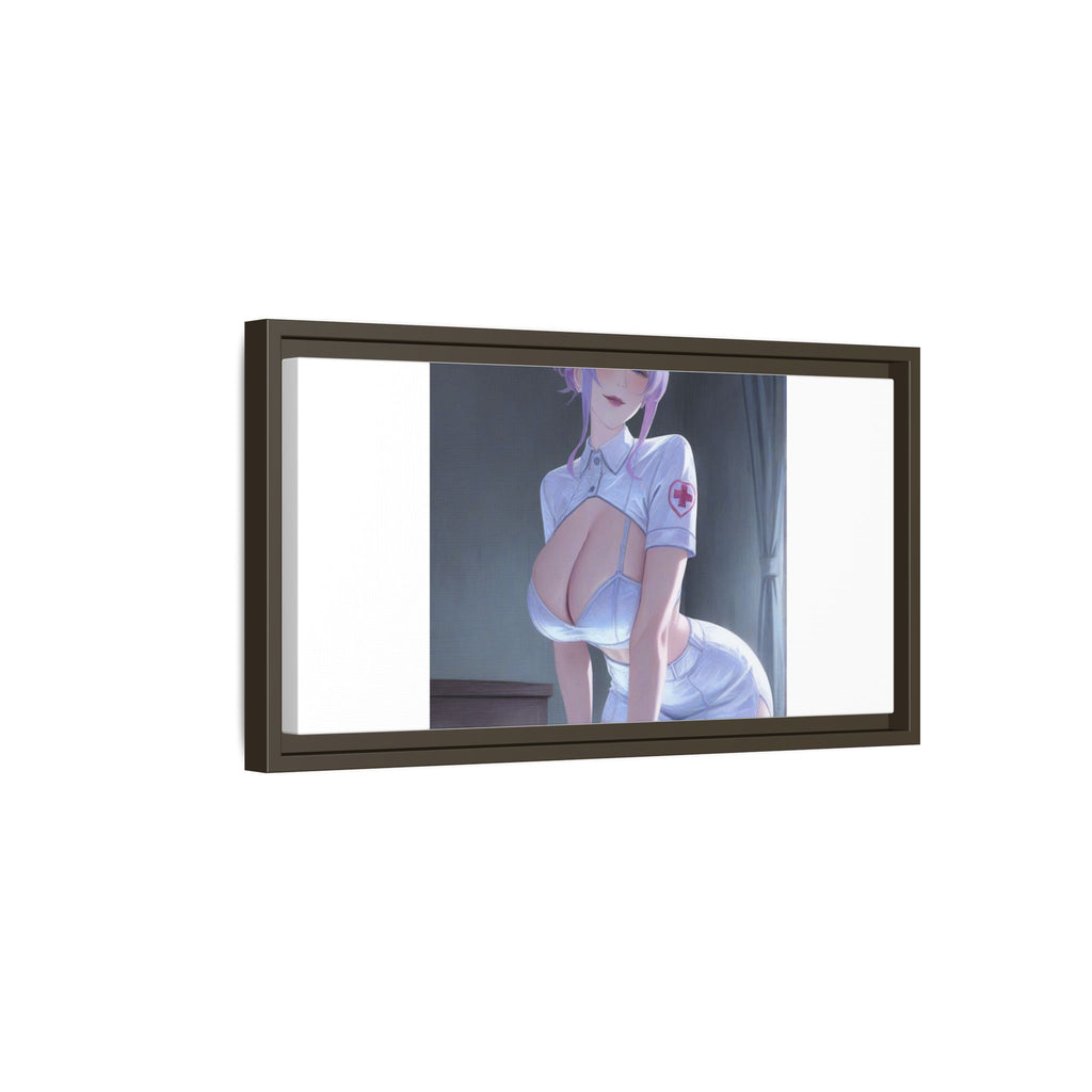 Sexy Anime Nurse Matte Canvas Print (Framed)