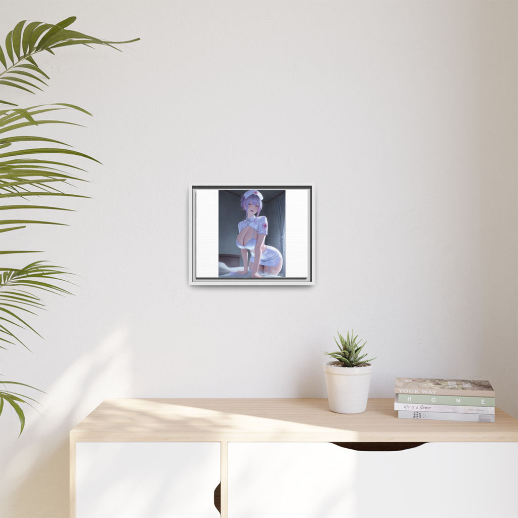Sexy Anime Nurse Matte Canvas Print (Framed)