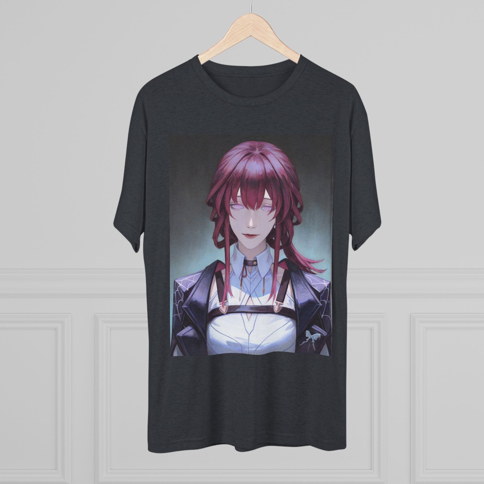 Anime Gothic Maid Portrait Tee — Red-Haired Mystique Crew Shirt