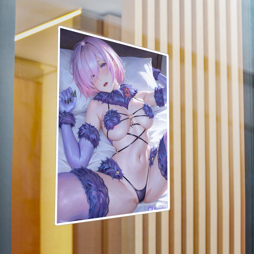 Anime Ecchi Kiss-Cut Vinyl Decal — Sexy Pink-Haired Character Sticker
