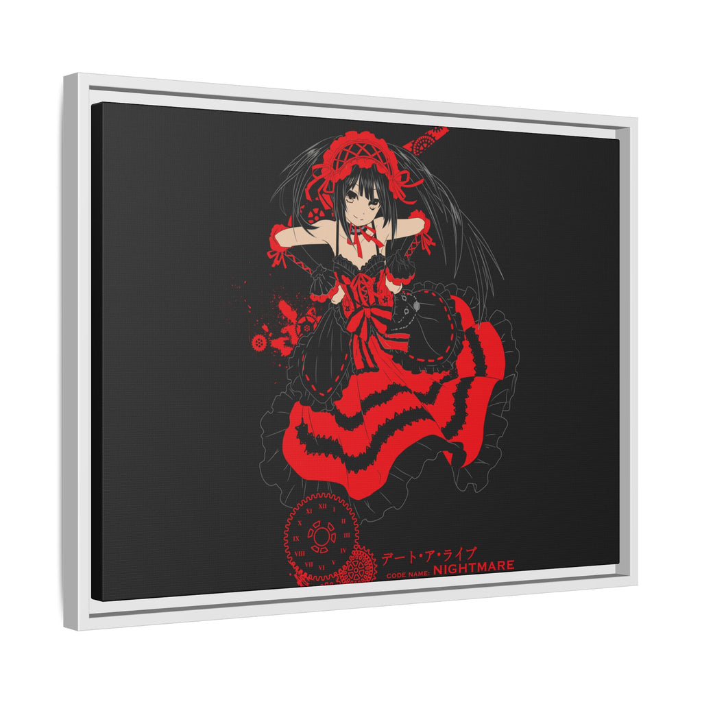 Anime Warrior Red Black Matte Canvas Print — Framed Wall Art