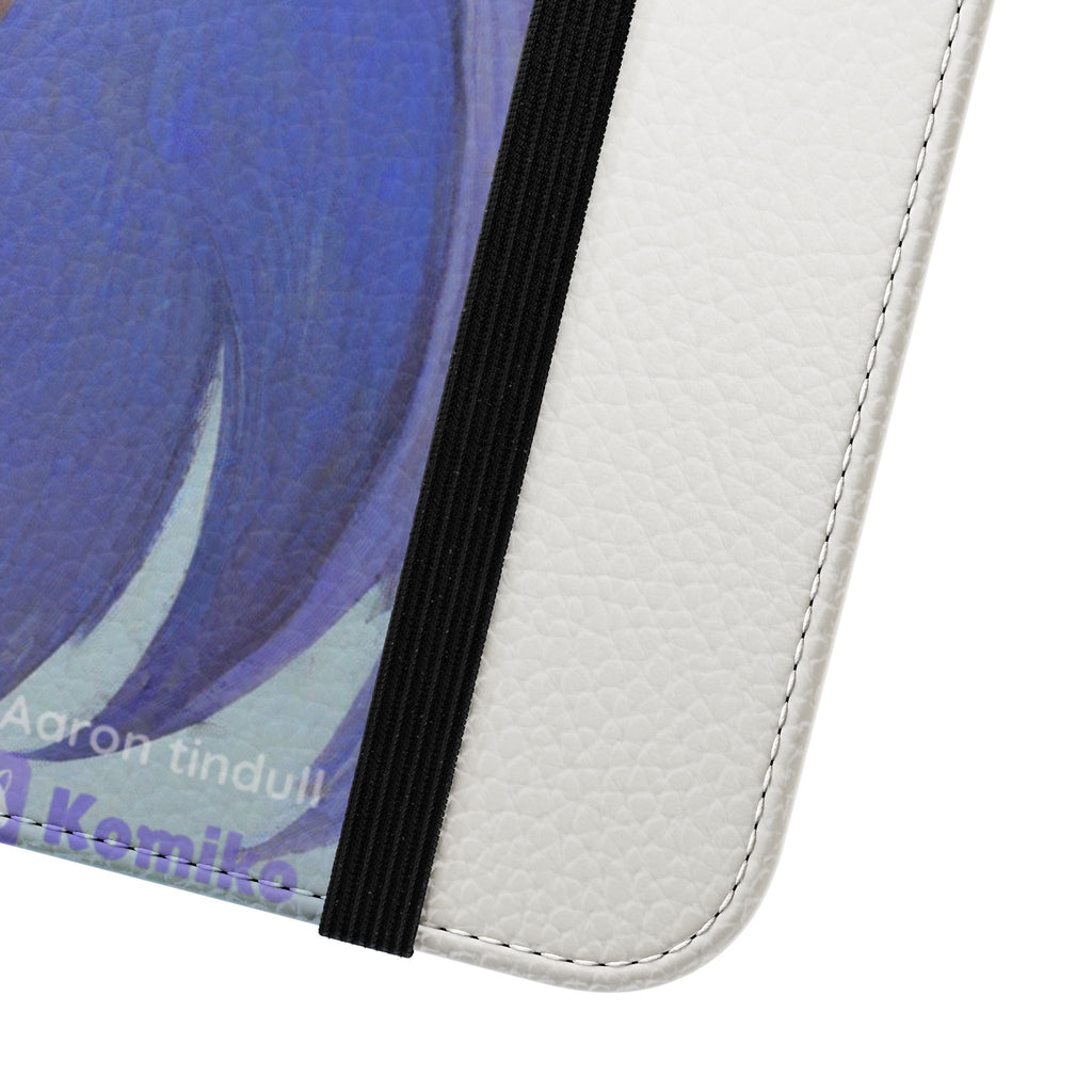 Anime Bunny Girl Flip Case - Purple Long-Haired Character Phone Wallet