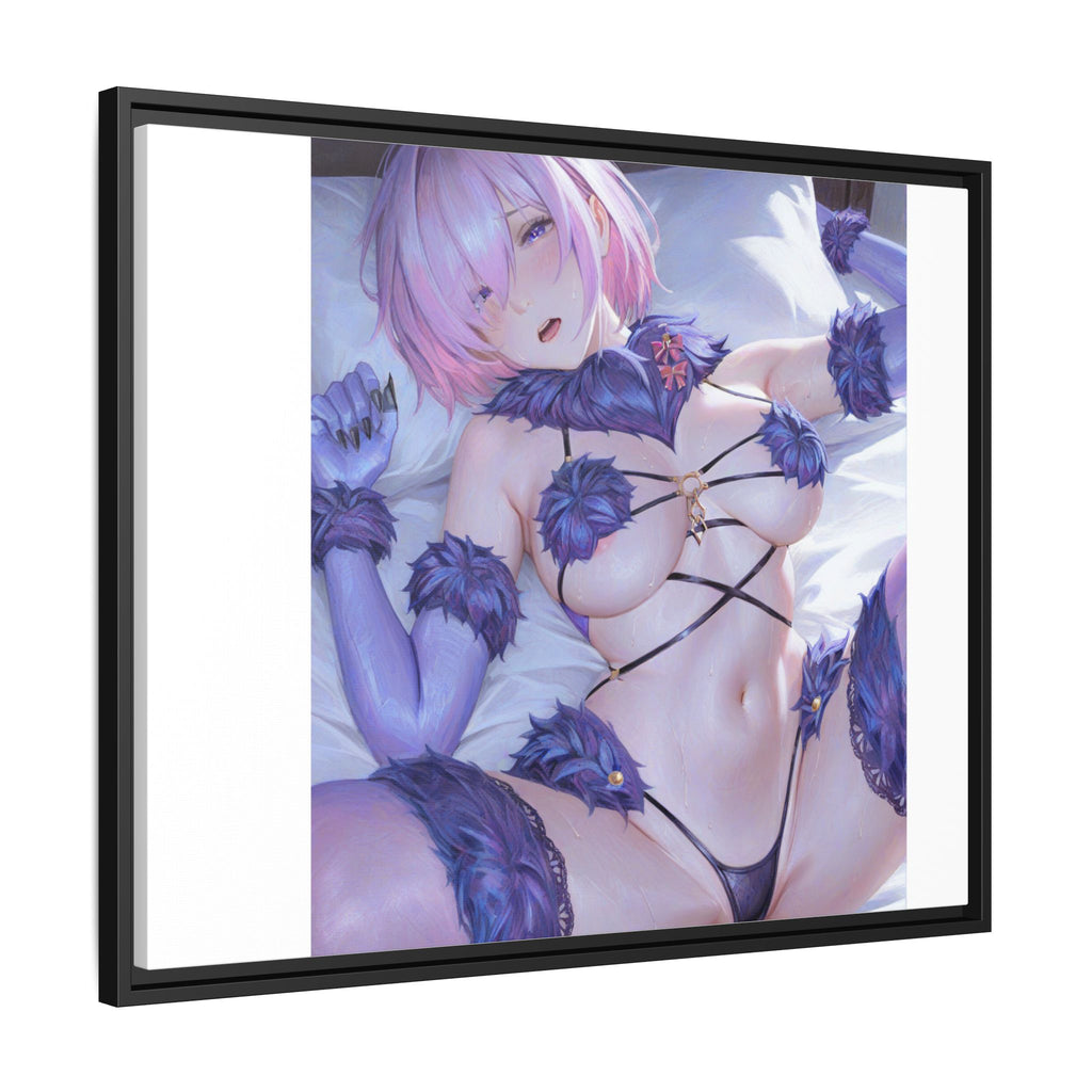 Framed Matte Canvas — Anime Pin-Up Lingerie Art Print