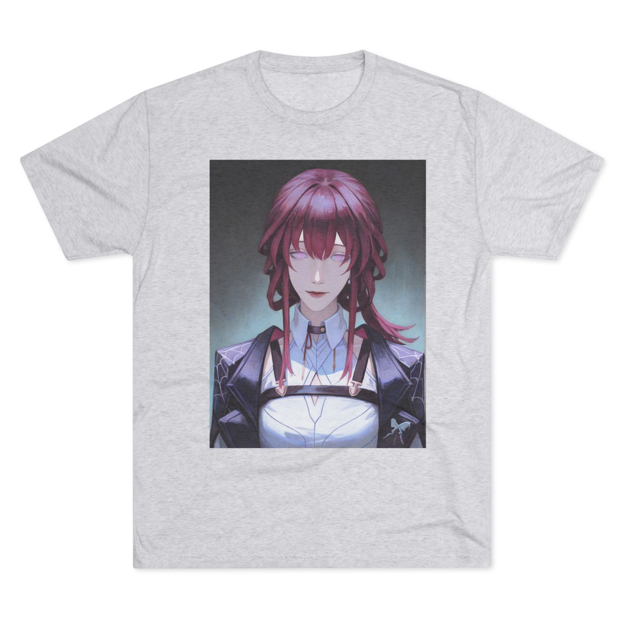 Anime Gothic Maid Portrait Tee — Red-Haired Mystique Crew Shirt