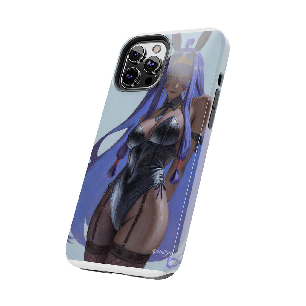 Bunny Girl Tough Phone Case — Anime Purple-Haired Character Protective Cover