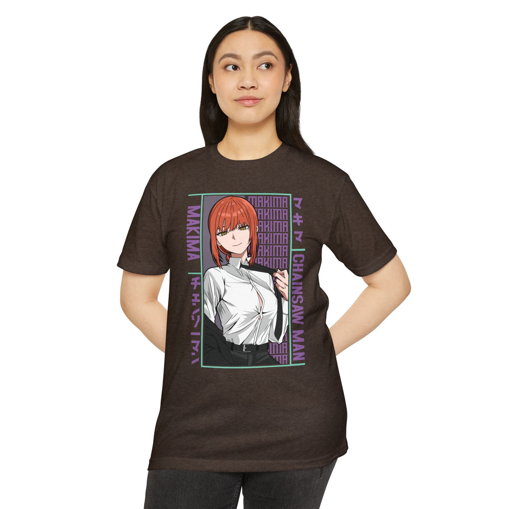 Makima Chainsaw Man Anime Graphic T-Shirt — Japanese Text Design