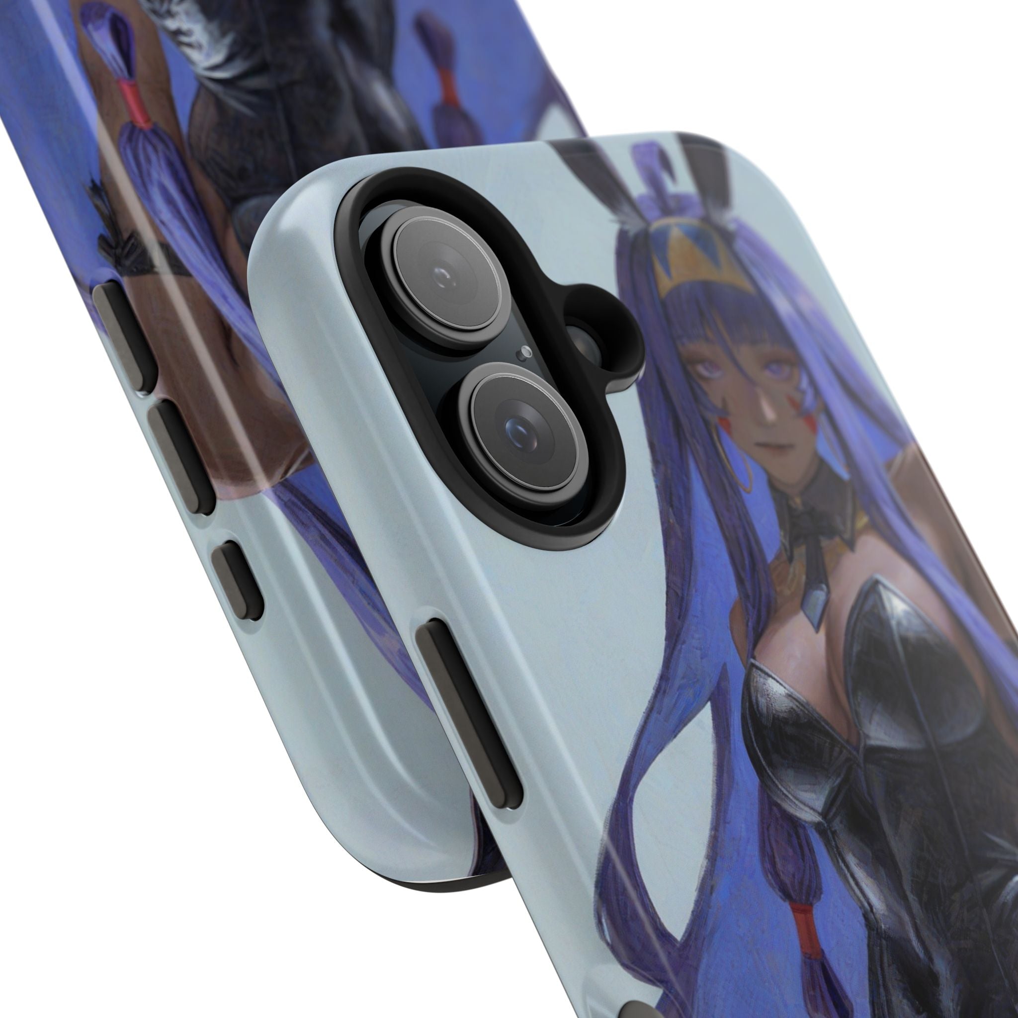 Bunny Girl Tough Phone Case — Anime Purple-Haired Character Protective Cover