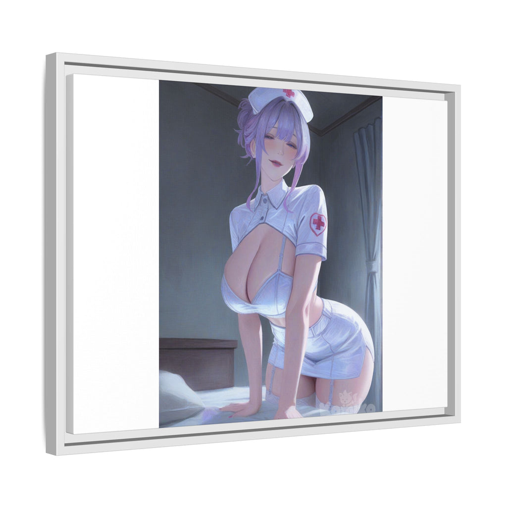 Sexy Anime Nurse Matte Canvas Print (Framed)