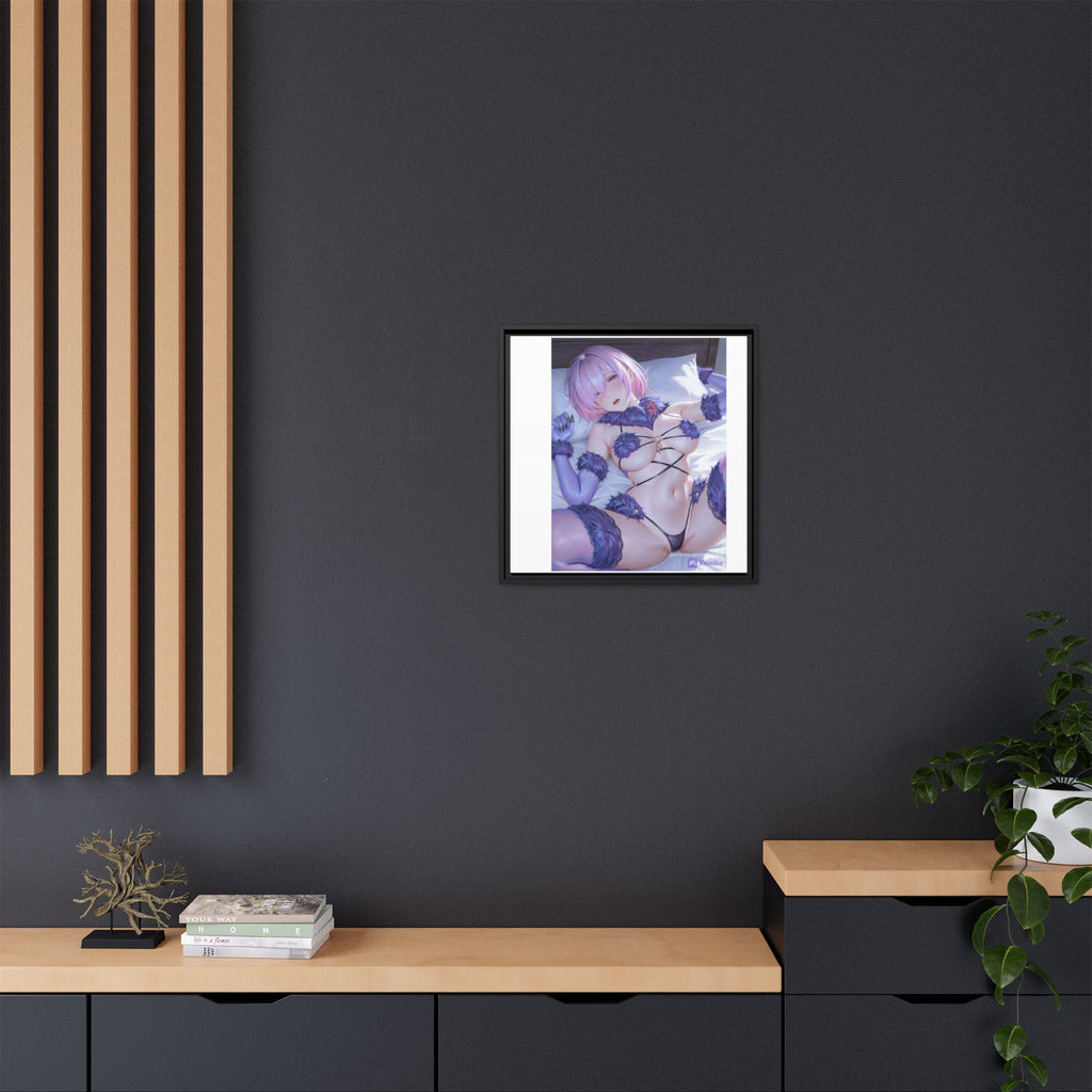 Framed Matte Canvas — Anime Pin-Up Lingerie Art Print