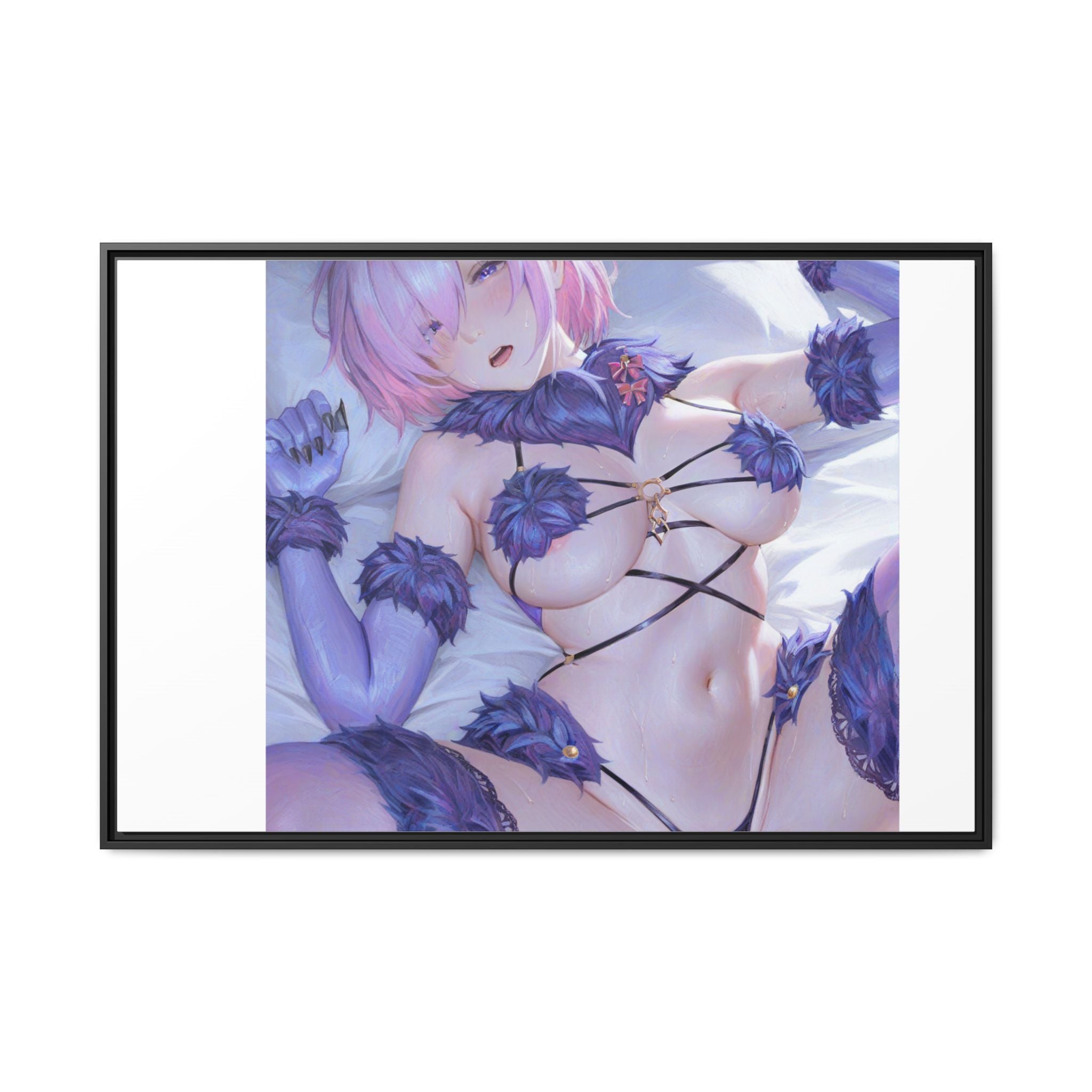 Framed Matte Canvas — Anime Pin-Up Lingerie Art Print