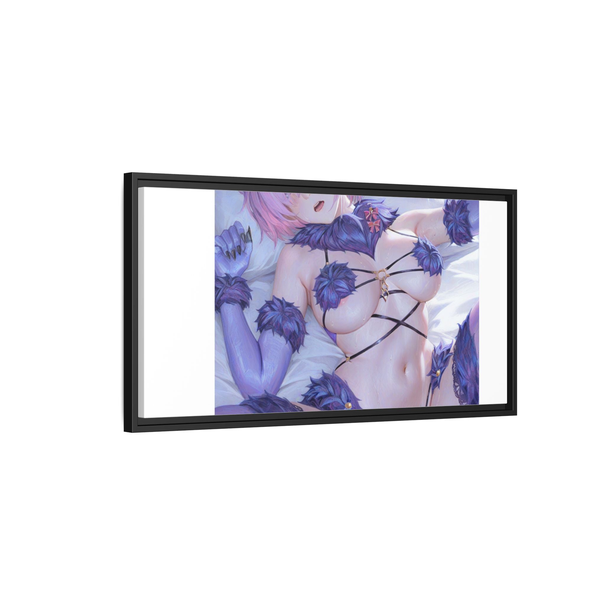 Framed Matte Canvas — Anime Pin-Up Lingerie Art Print