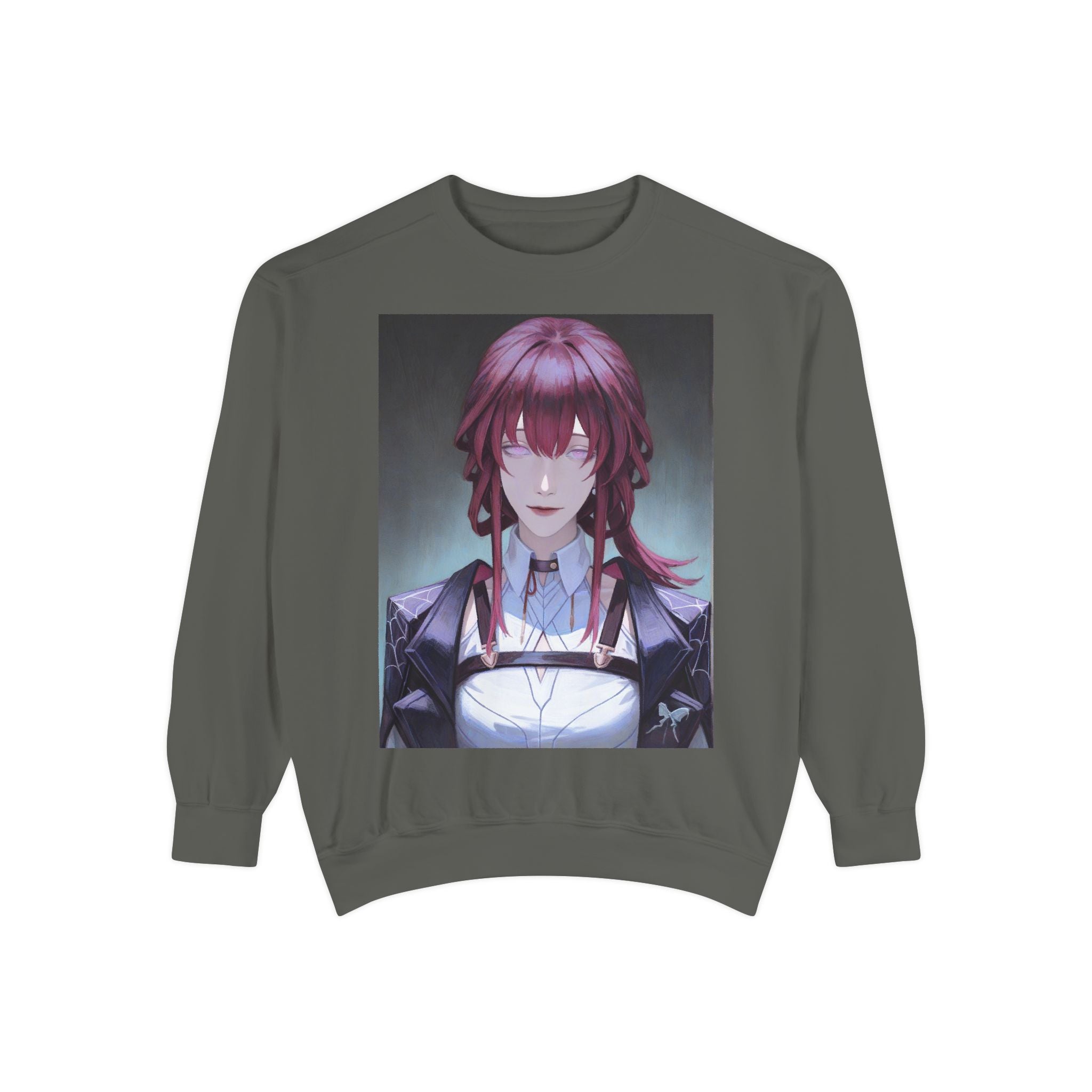 Anime Gothic Maid Sweatshirt — Red-Haired Portrait Crewneck