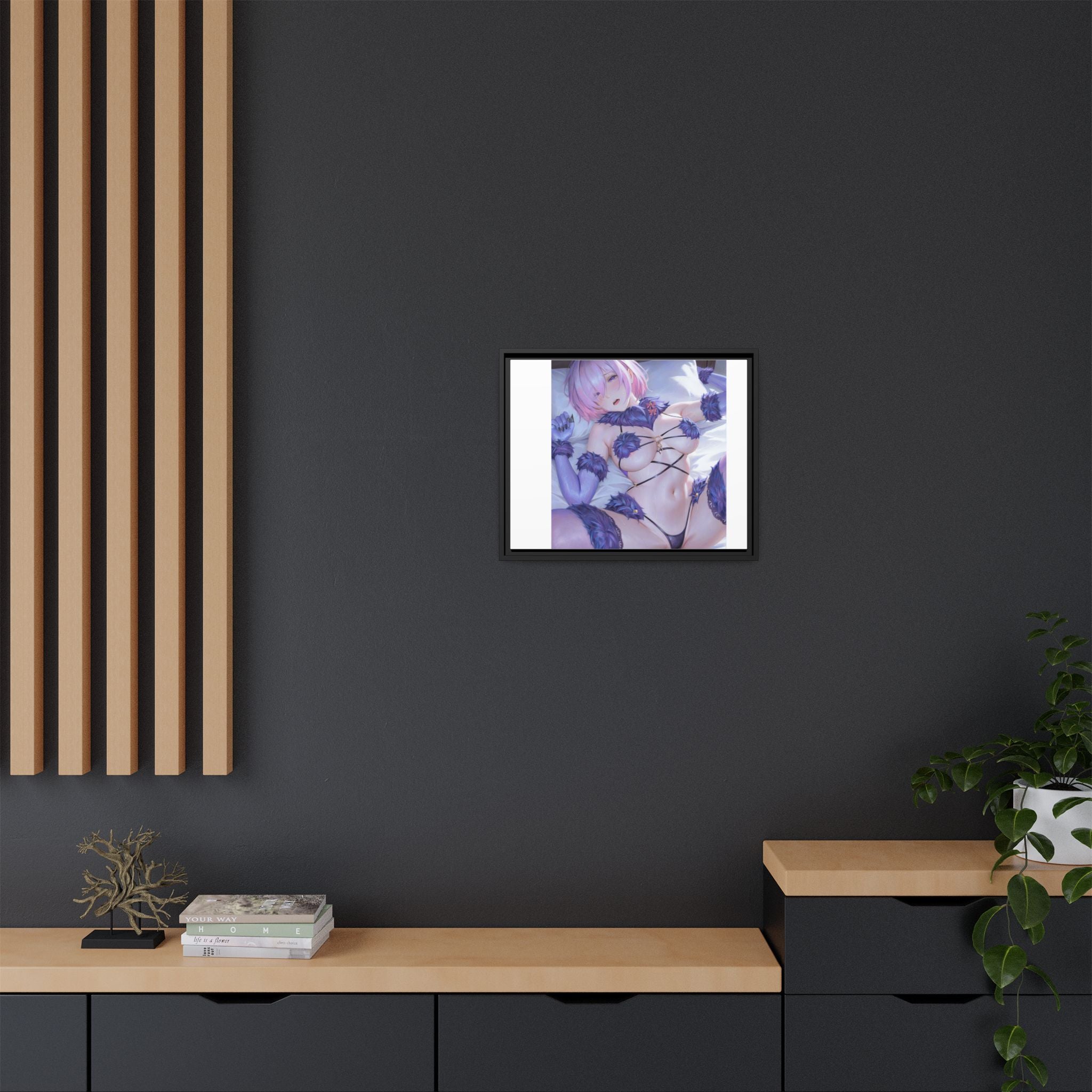 Framed Matte Canvas — Anime Pin-Up Lingerie Art Print