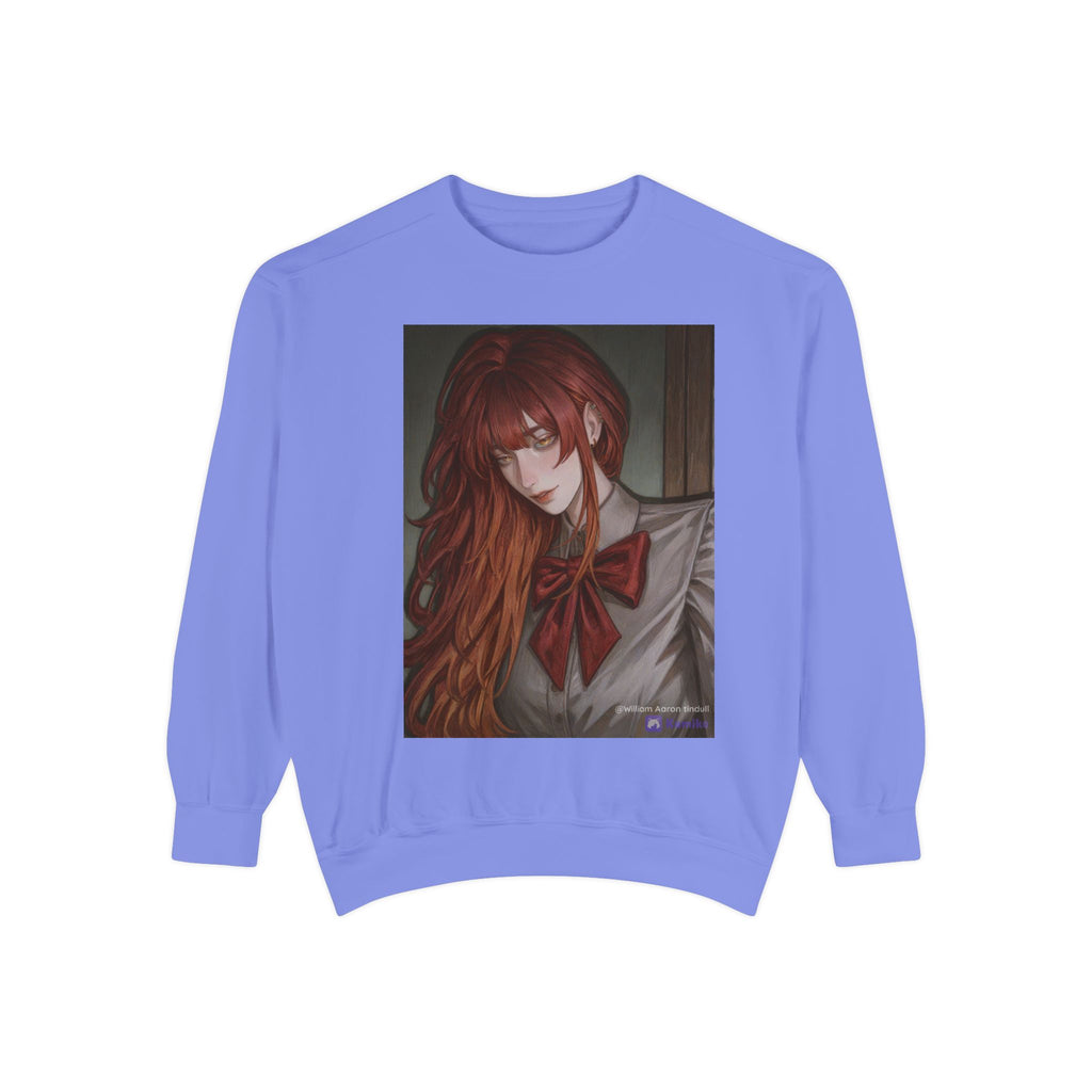 Anime Red-Headed Girl Sweatshirt — Gothic Schoolgirl Art Pullover