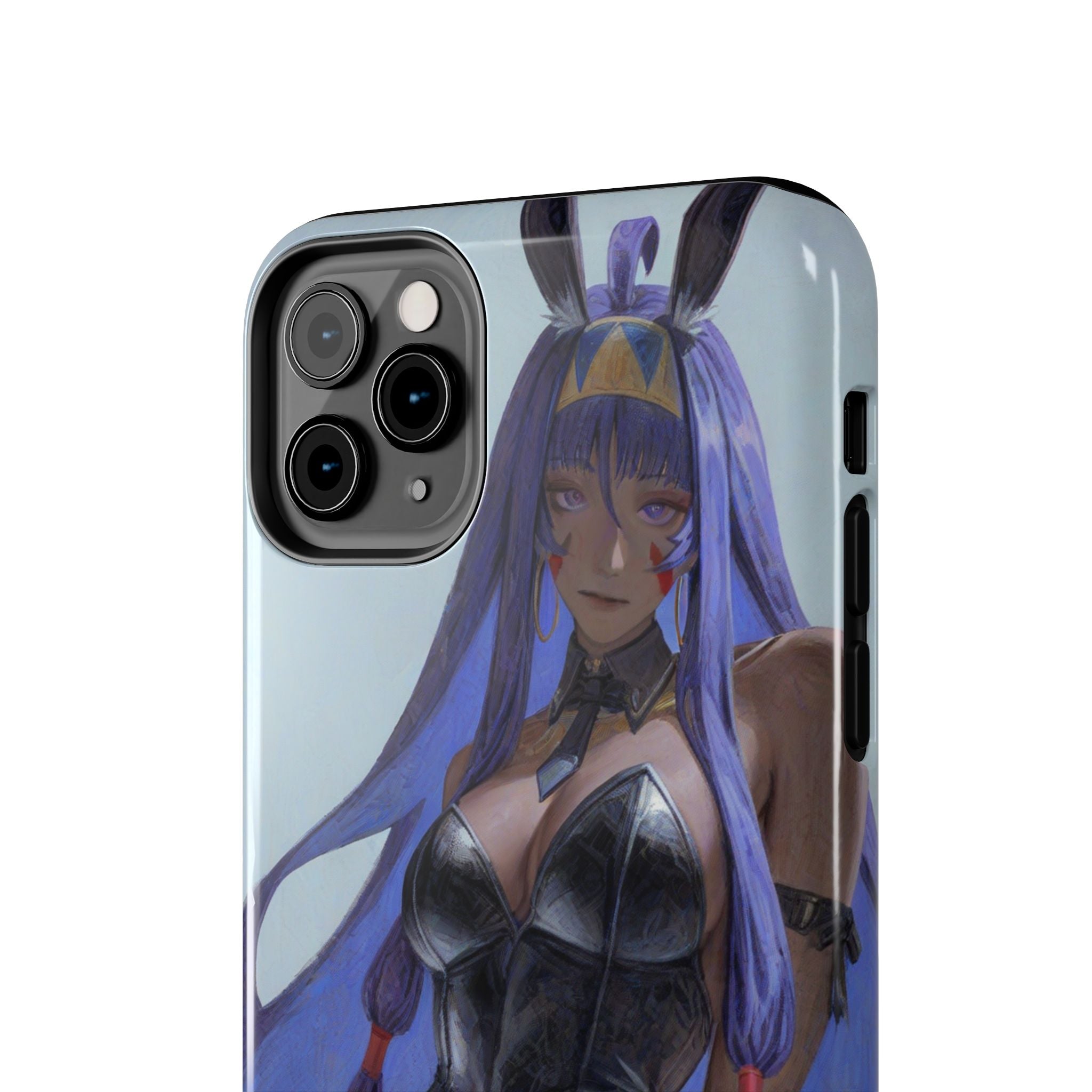 Bunny Girl Tough Phone Case — Anime Purple-Haired Character Protective Cover