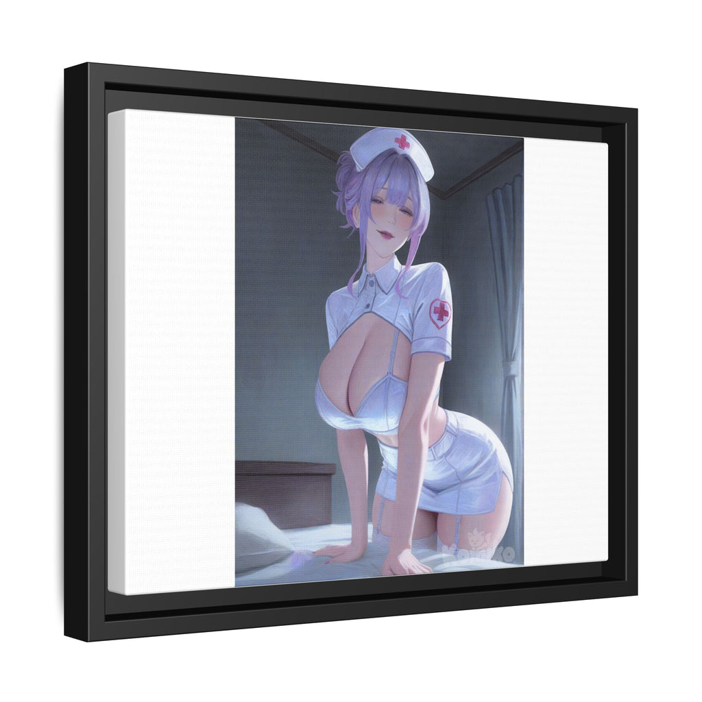 Sexy Anime Nurse Matte Canvas Print (Framed)