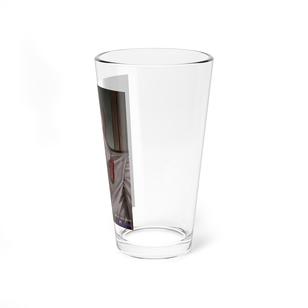 16oz Mixing Glass with Gothic Redhead Anime Girl Design