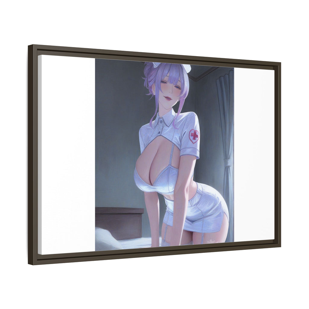 Sexy Anime Nurse Matte Canvas Print (Framed)