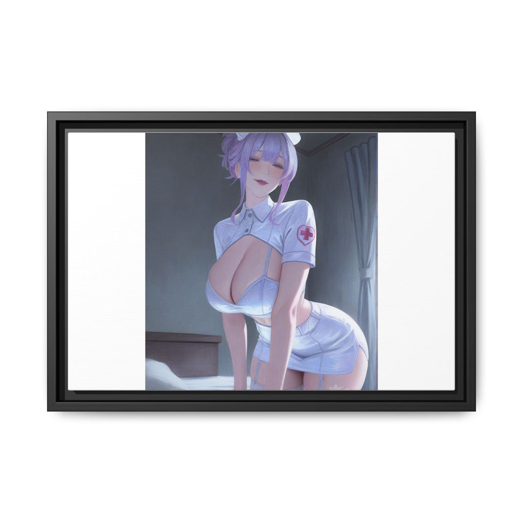 Sexy Anime Nurse Matte Canvas Print (Framed)