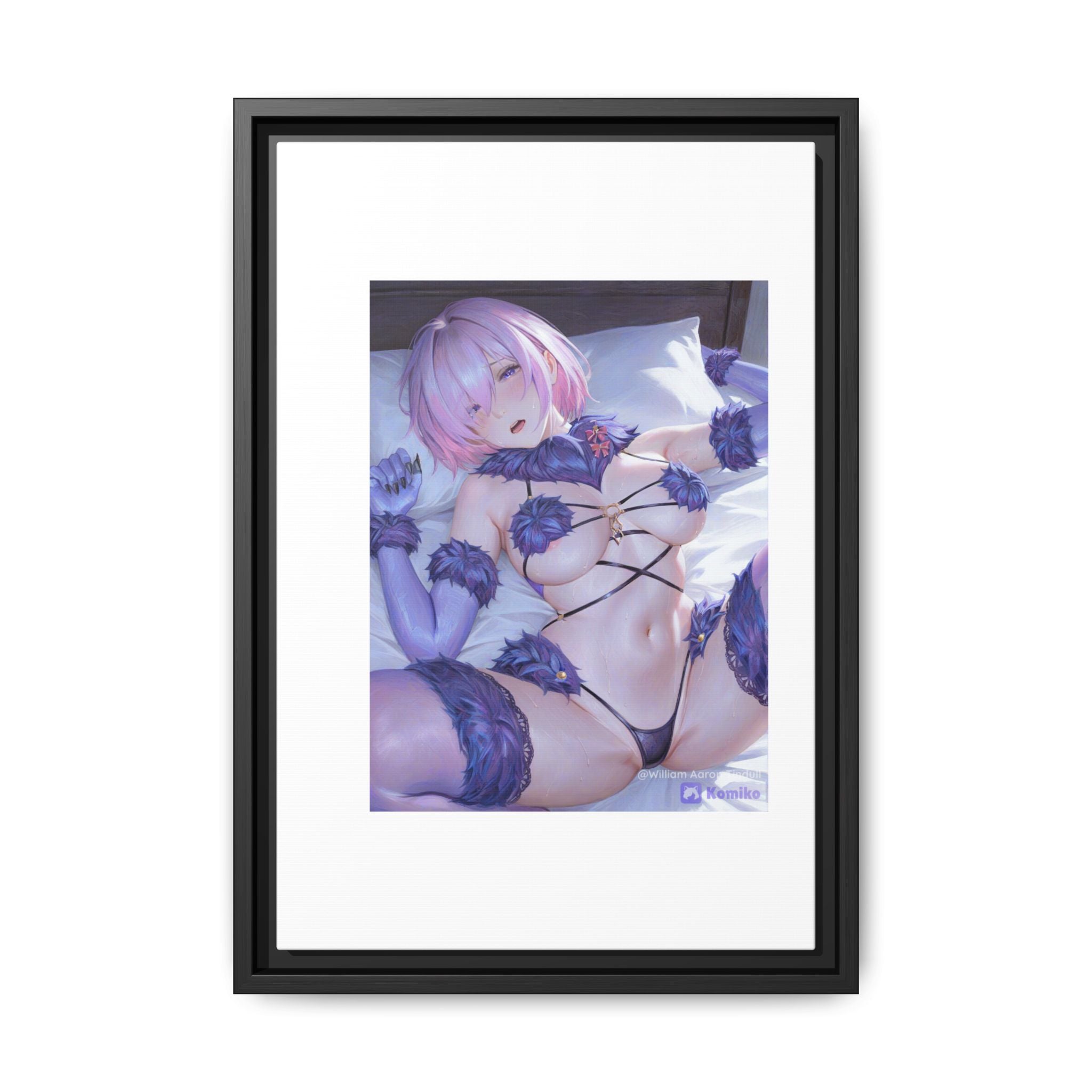 Framed Matte Canvas — Anime Pin-Up Lingerie Art Print