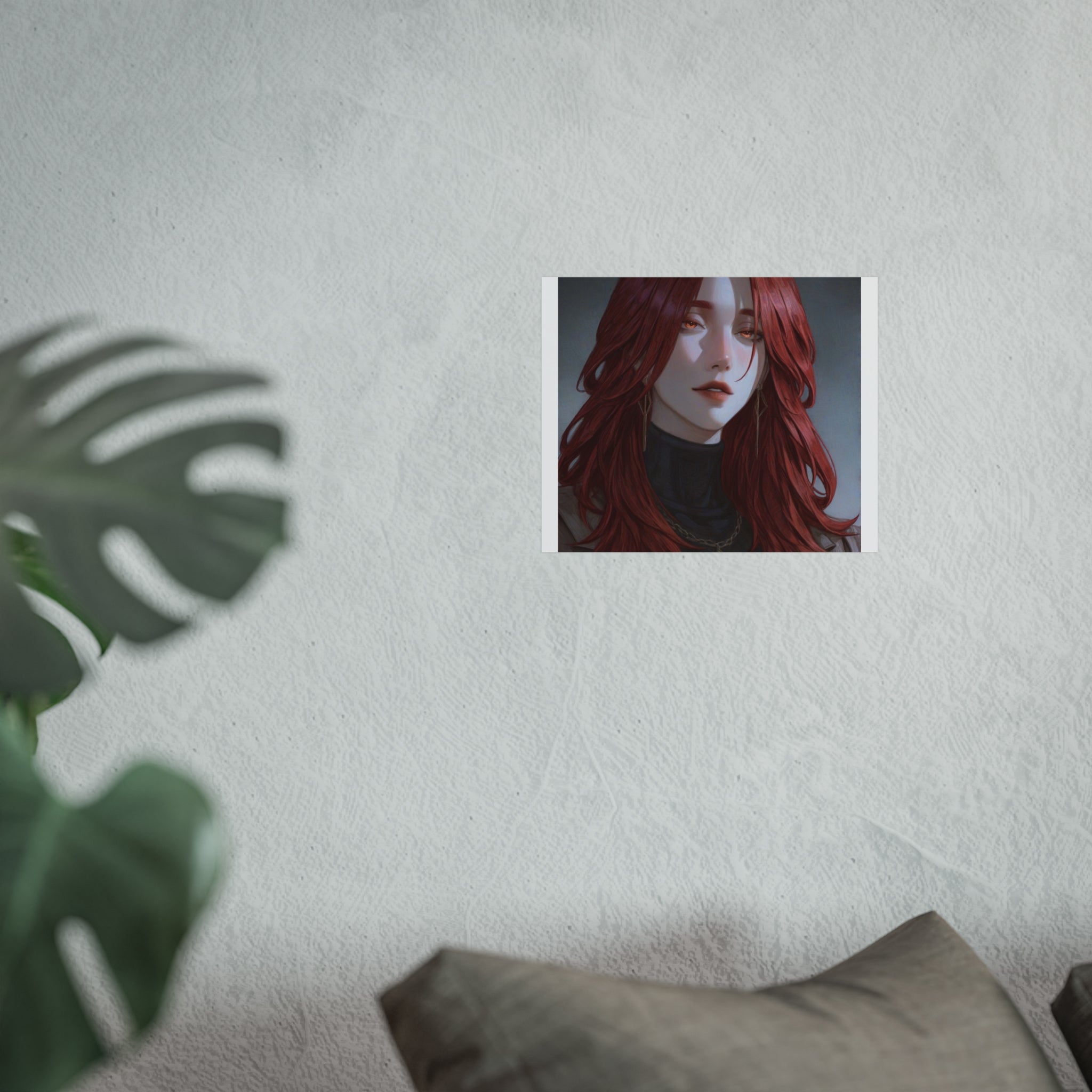 Fine Art Poster — Red-Haired Gothic Portrait, Moody Decorative Wall Art