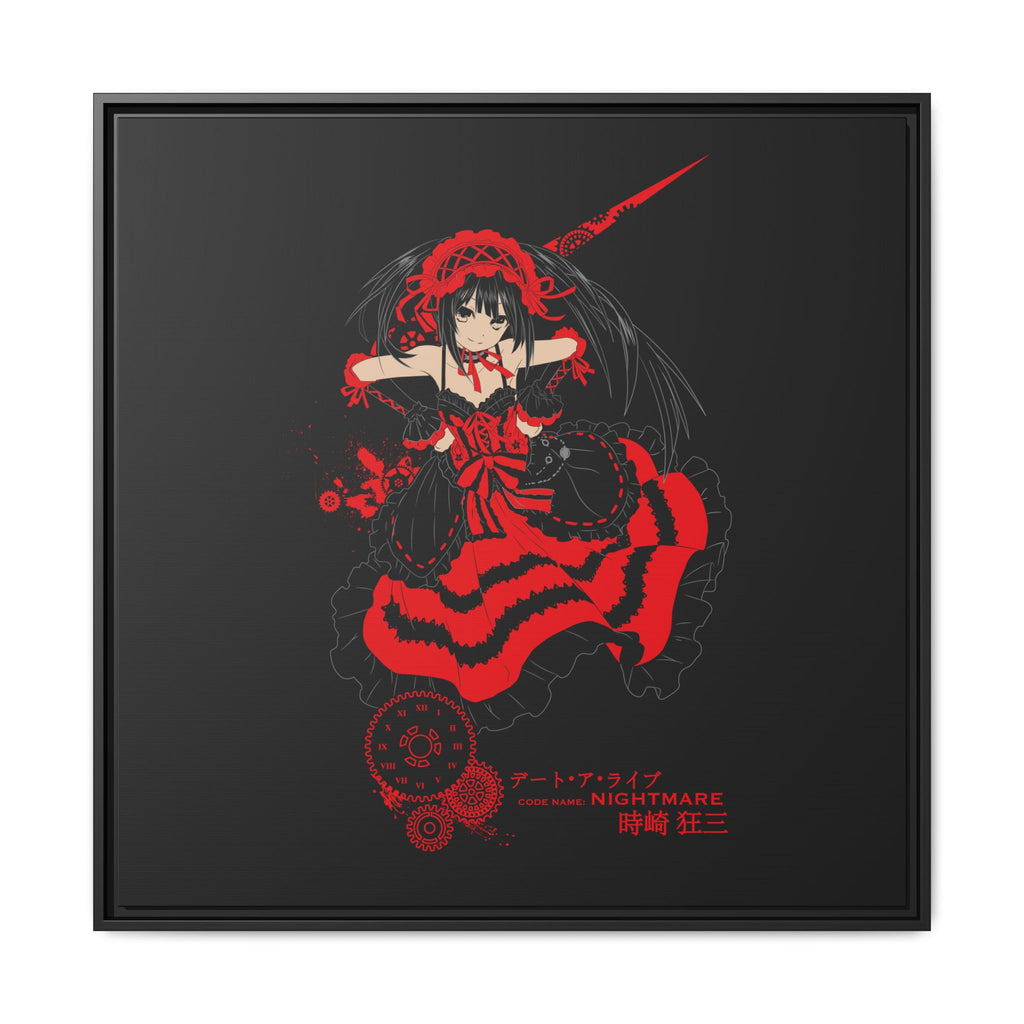 Anime Warrior Red Black Matte Canvas Print — Framed Wall Art