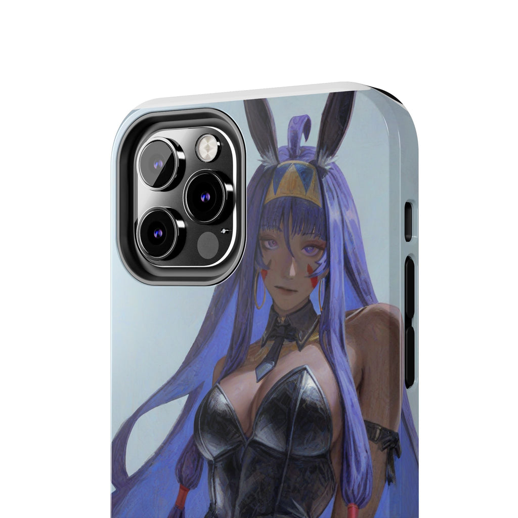 Bunny Girl Tough Phone Case — Anime Purple-Haired Character Protective Cover