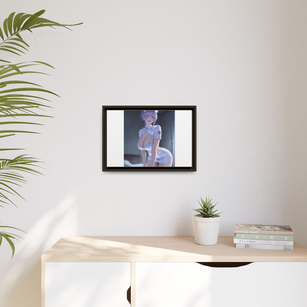 Sexy Anime Nurse Matte Canvas Print (Framed)