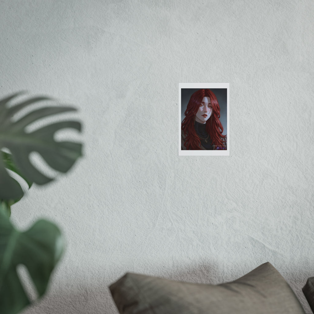 Fine Art Poster — Red-Haired Gothic Portrait, Moody Decorative Wall Art