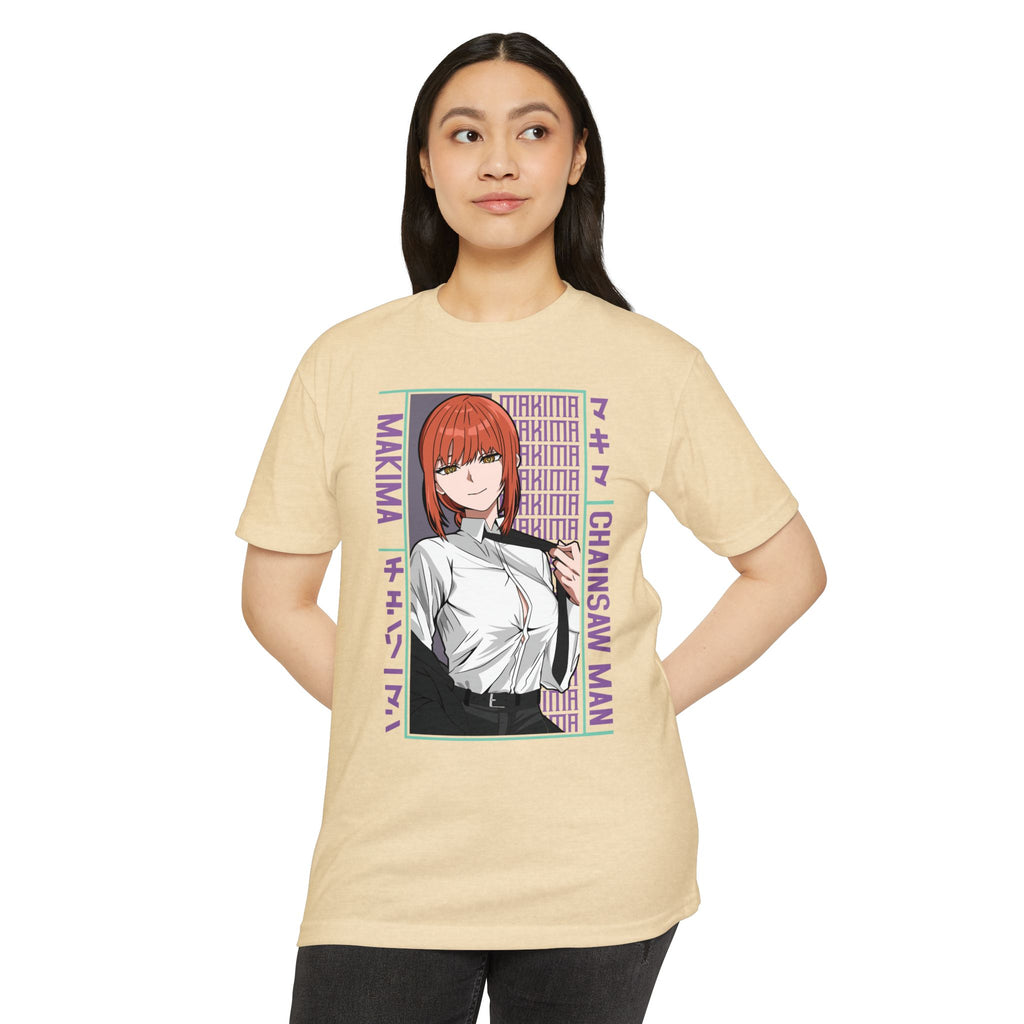 Makima Chainsaw Man Anime Graphic T-Shirt — Japanese Text Design