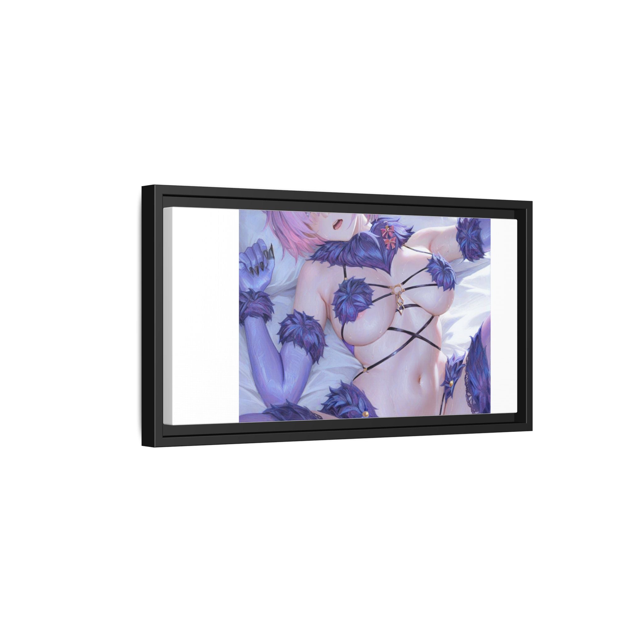 Framed Matte Canvas — Anime Pin-Up Lingerie Art Print