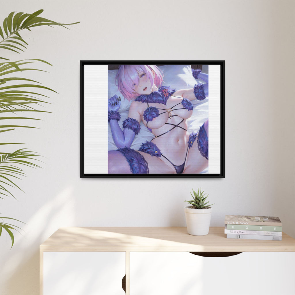 Framed Matte Canvas — Anime Pin-Up Lingerie Art Print