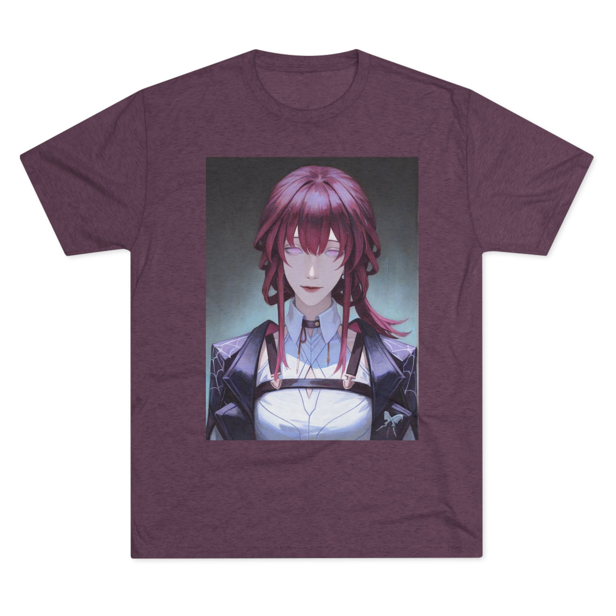 Anime Gothic Maid Portrait Tee — Red-Haired Mystique Crew Shirt
