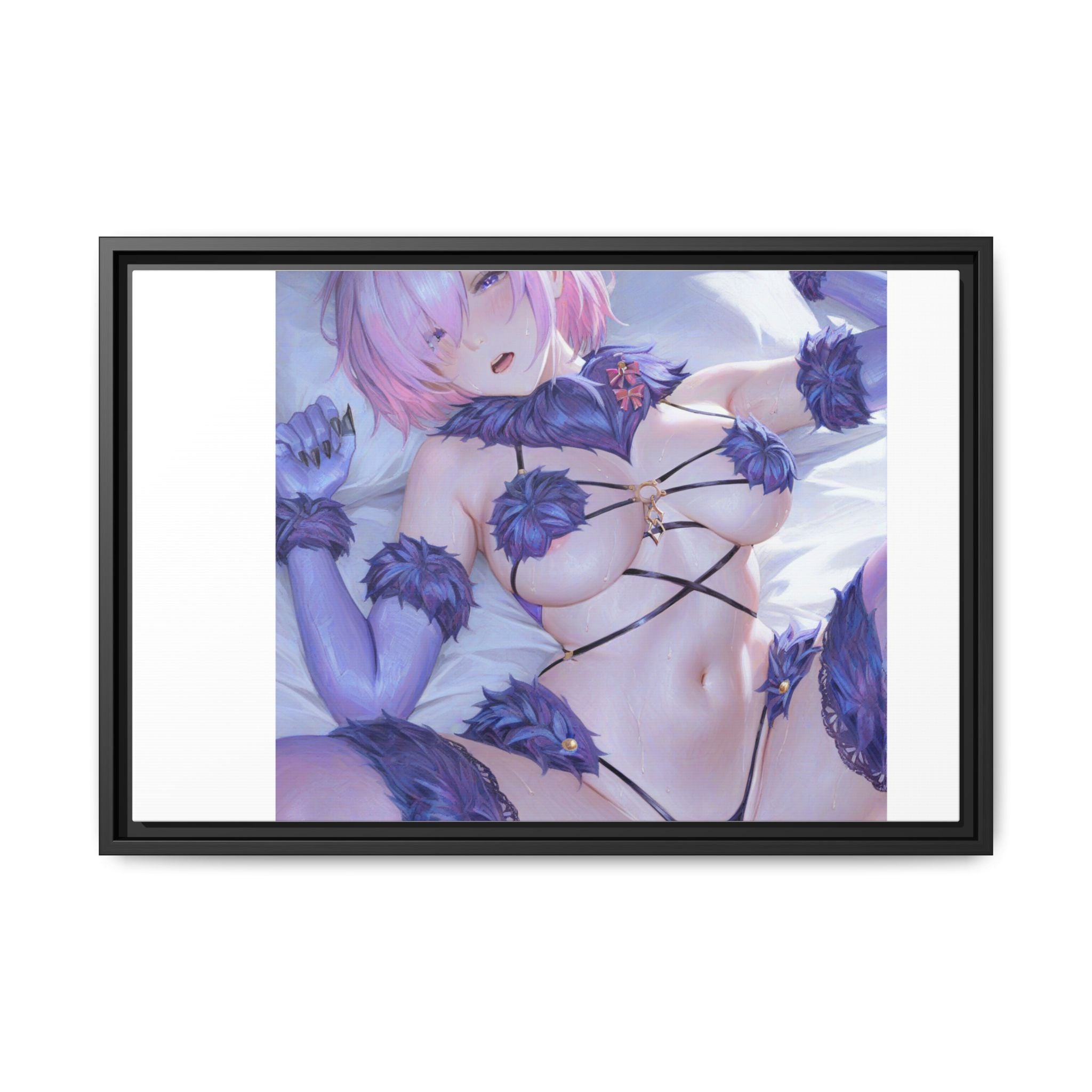 Framed Matte Canvas — Anime Pin-Up Lingerie Art Print