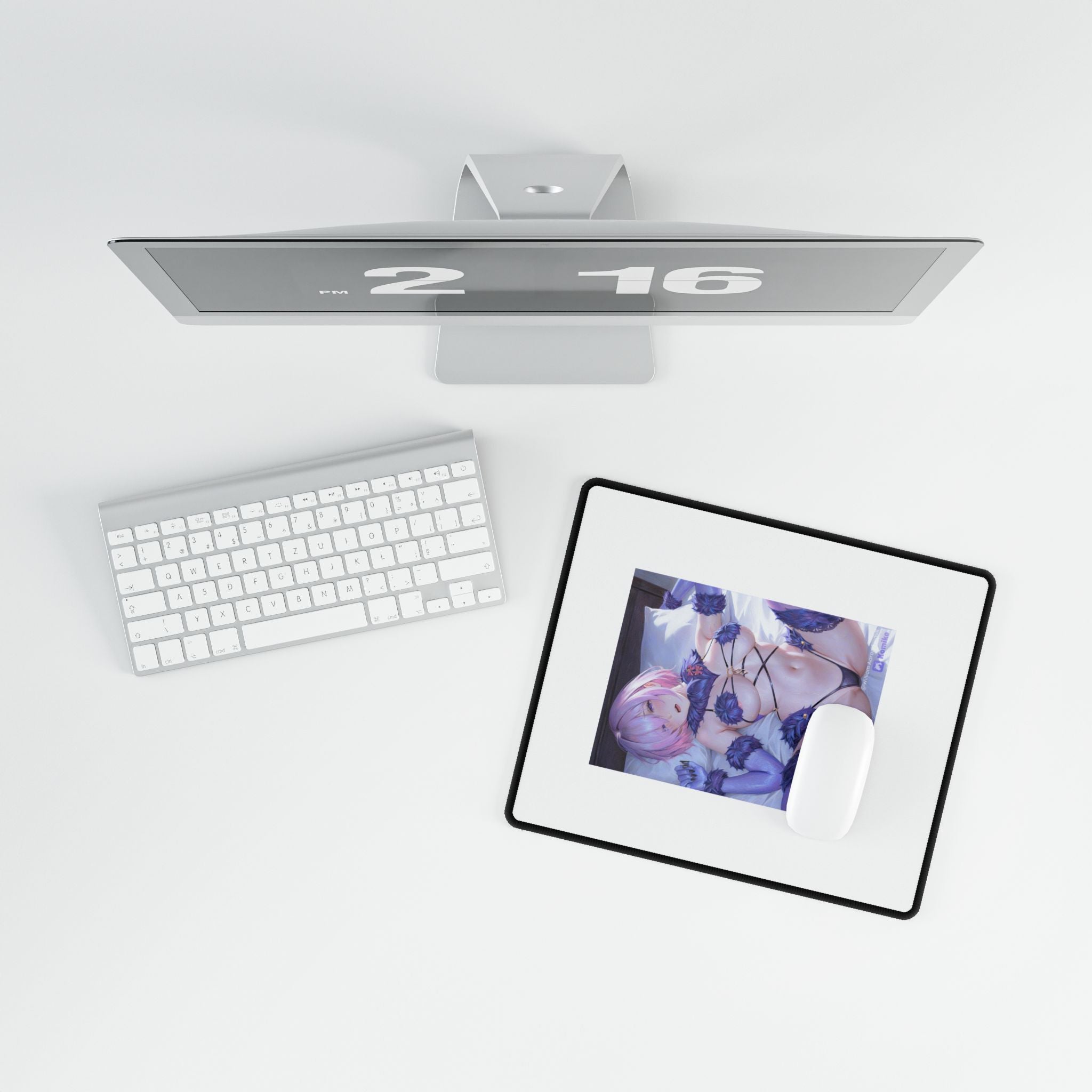 Anime Pin-Up Desk Mat — Floral Lingerie Gaming Mouse Pad