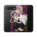 Anime Girl Flip Phone Case — Pink Demon Slayer Style Wallet Cover