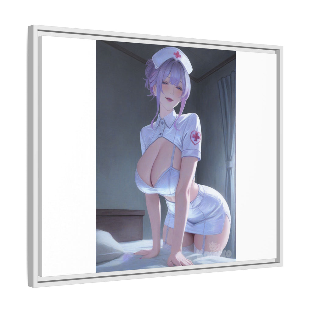 Sexy Anime Nurse Matte Canvas Print (Framed)