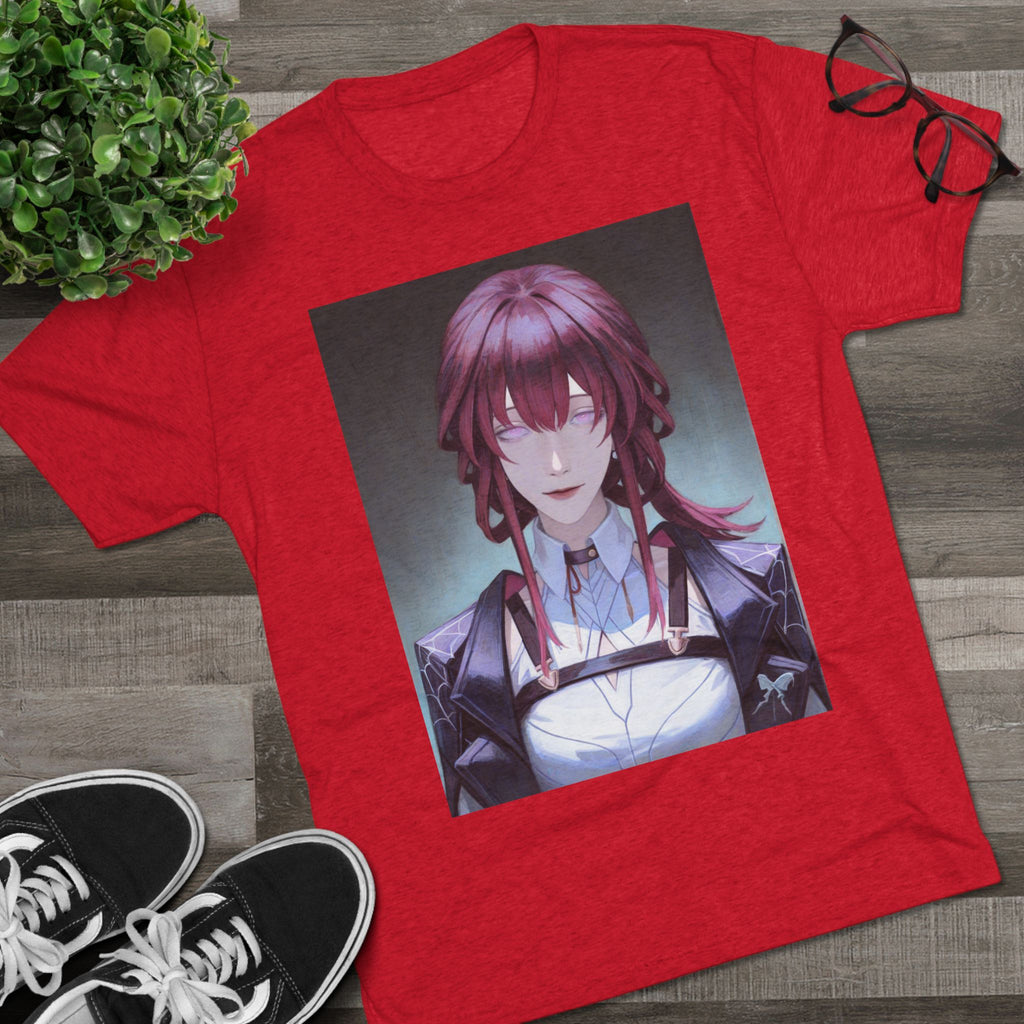 Anime Gothic Maid Portrait Tee — Red-Haired Mystique Crew Shirt