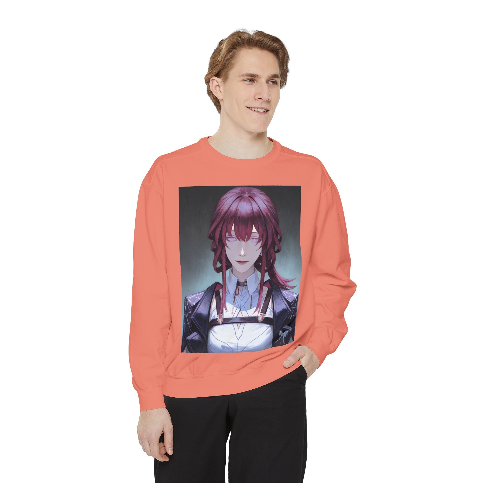 Anime Gothic Maid Sweatshirt — Red-Haired Portrait Crewneck