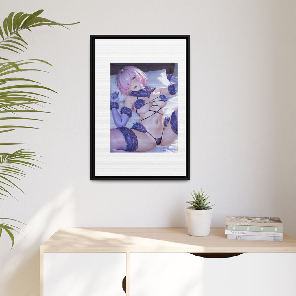 Framed Matte Canvas — Anime Pin-Up Lingerie Art Print