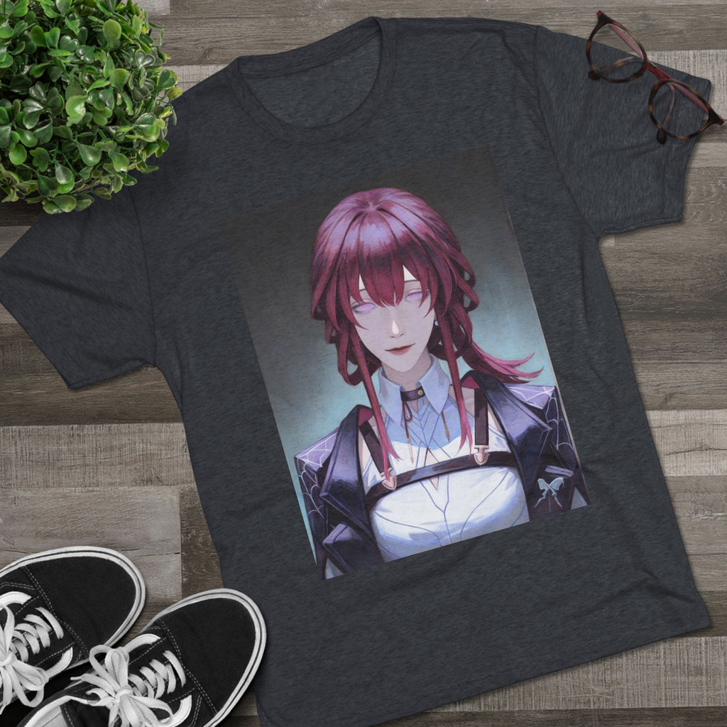 Anime Gothic Maid Portrait Tee — Red-Haired Mystique Crew Shirt