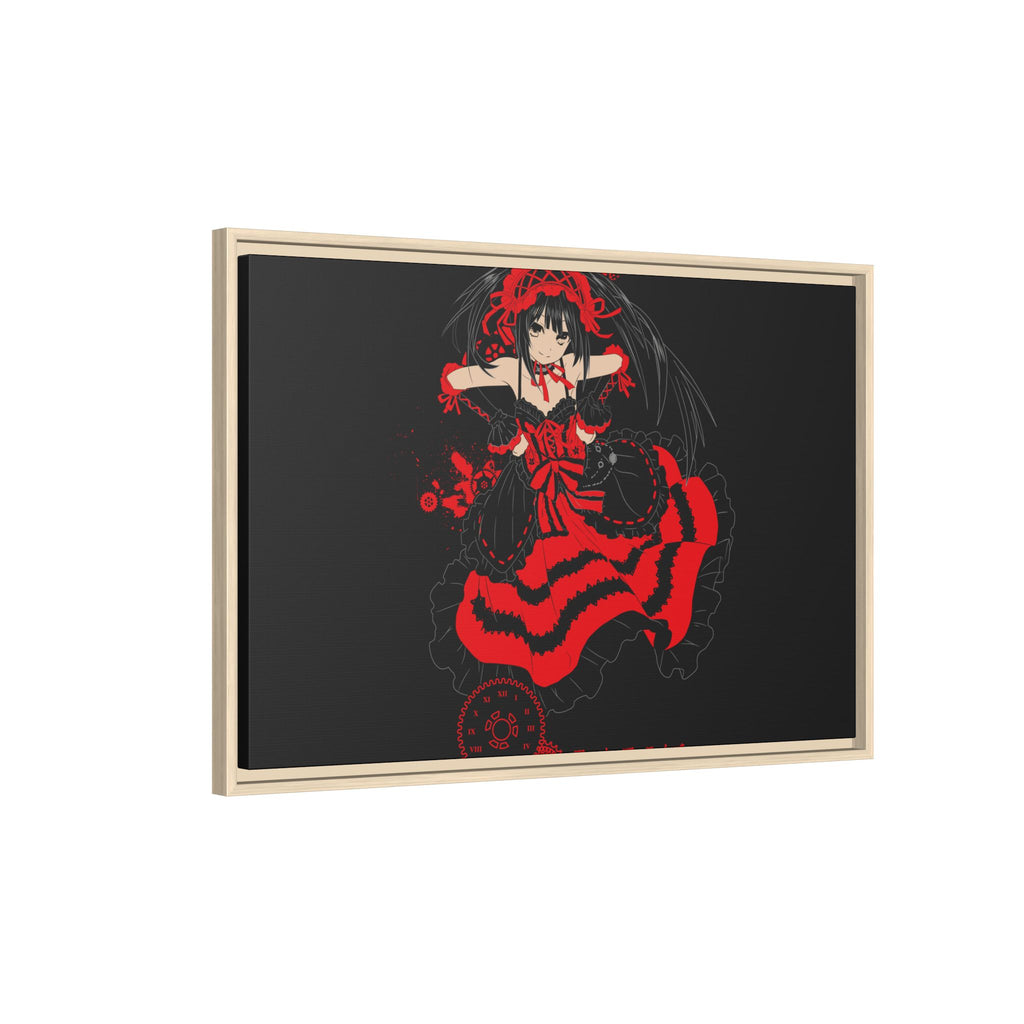 Anime Warrior Red Black Matte Canvas Print — Framed Wall Art