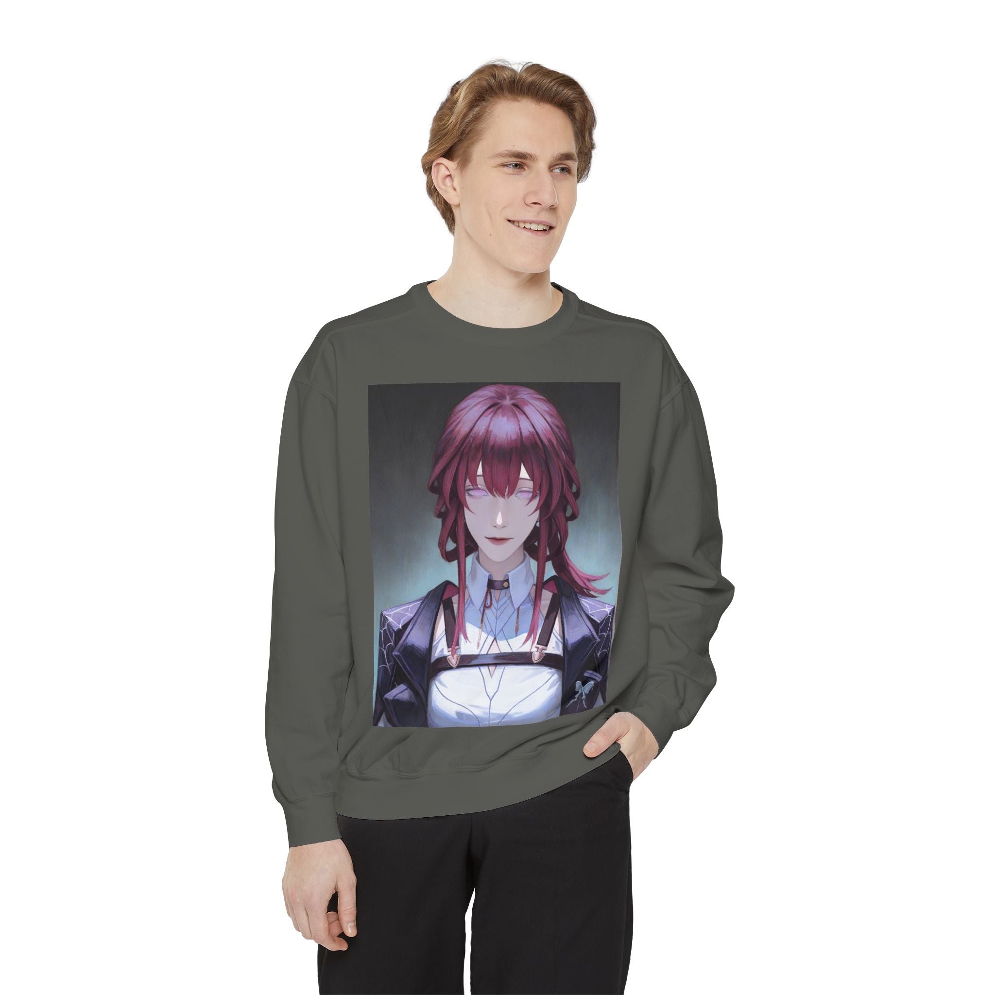 Anime Gothic Maid Sweatshirt — Red-Haired Portrait Crewneck