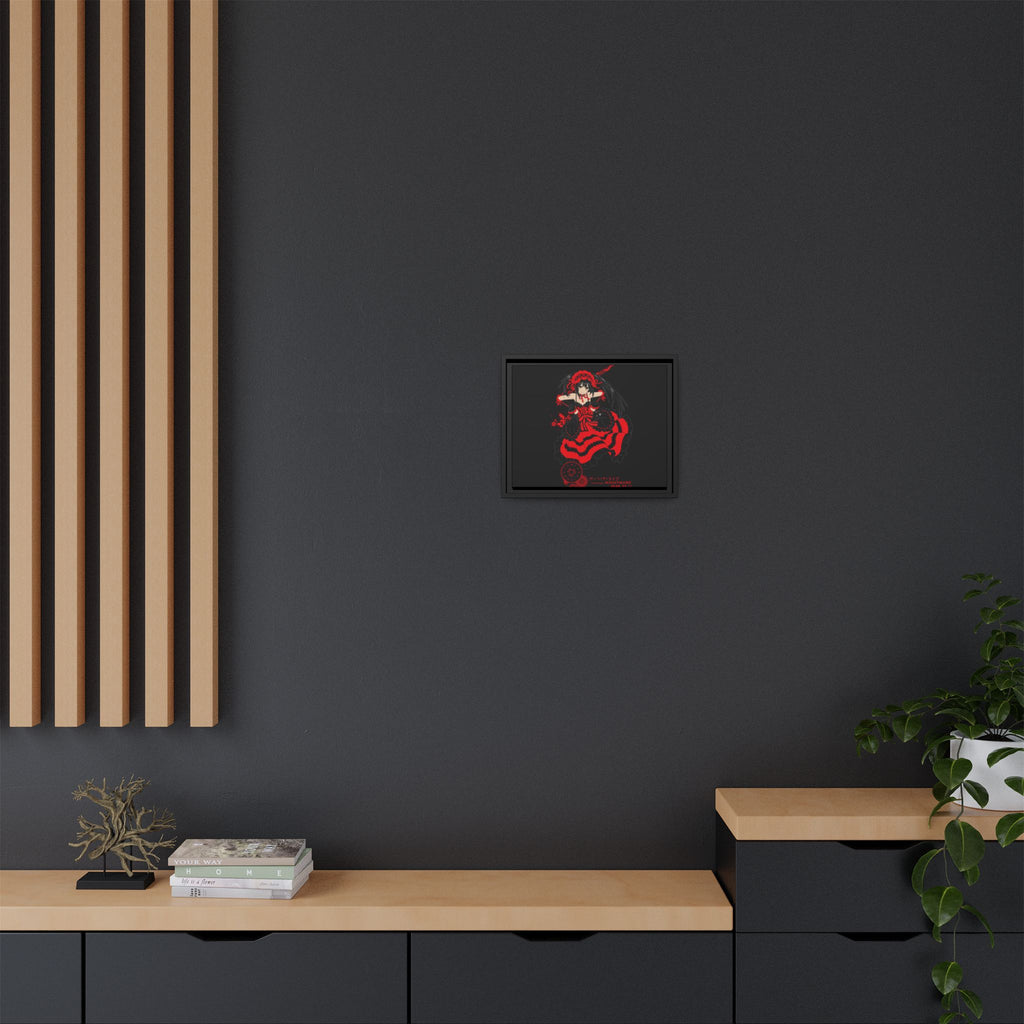 Anime Warrior Red Black Matte Canvas Print — Framed Wall Art