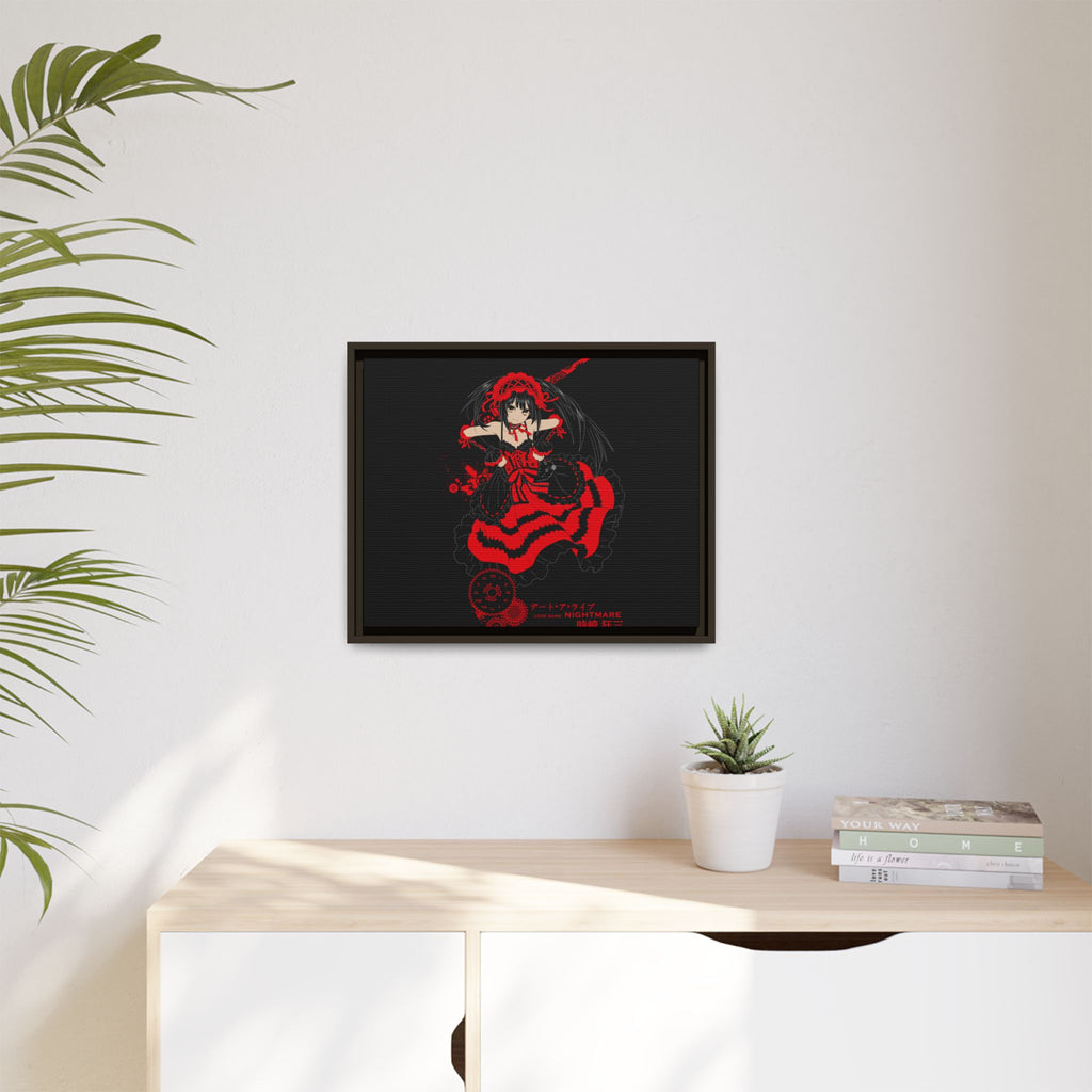 Anime Warrior Red Black Matte Canvas Print — Framed Wall Art