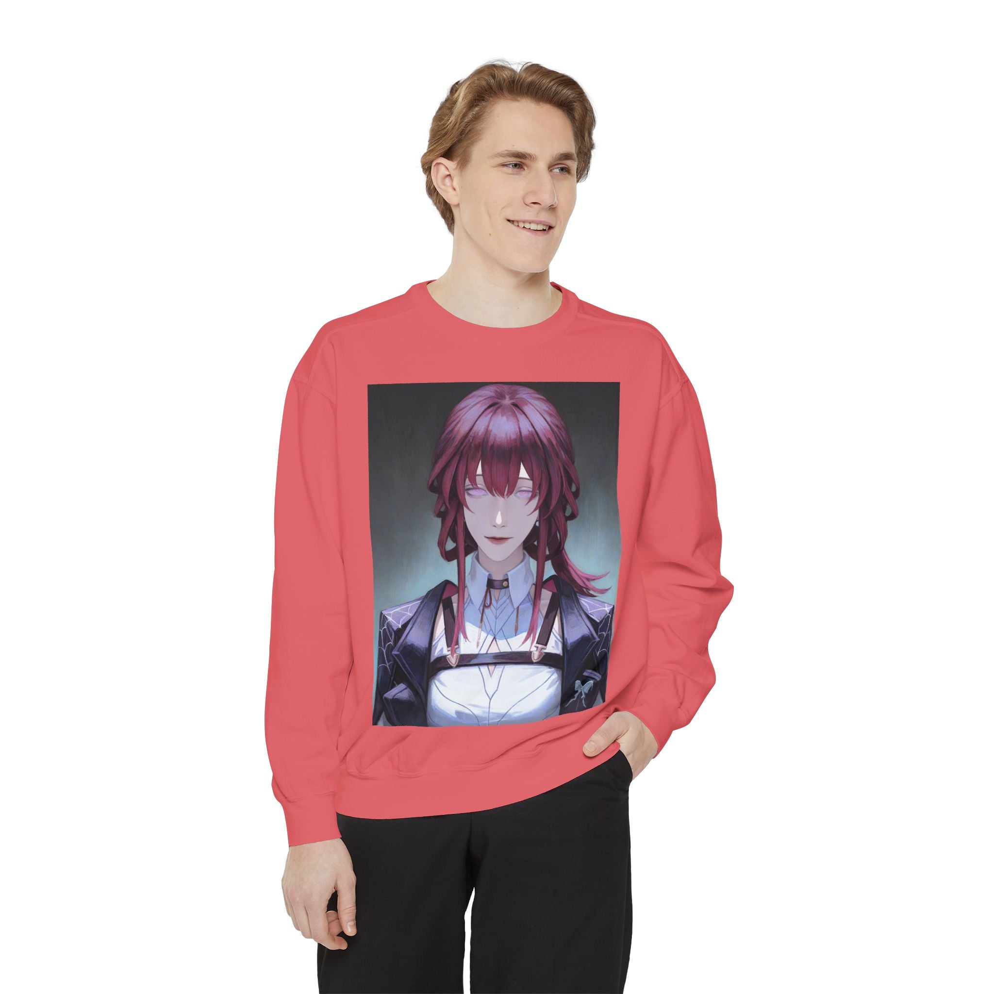 Anime Gothic Maid Sweatshirt — Red-Haired Portrait Crewneck