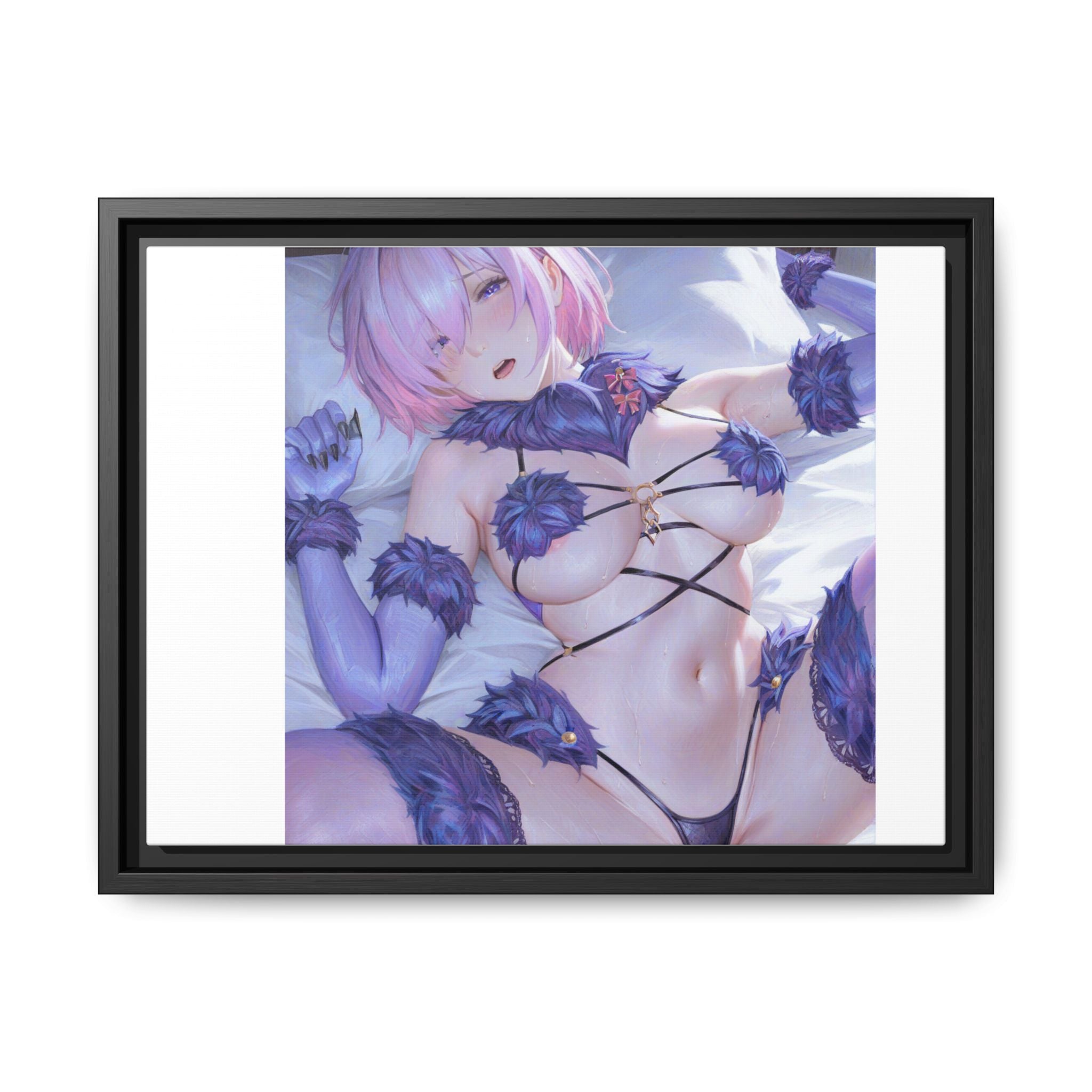 Framed Matte Canvas — Anime Pin-Up Lingerie Art Print
